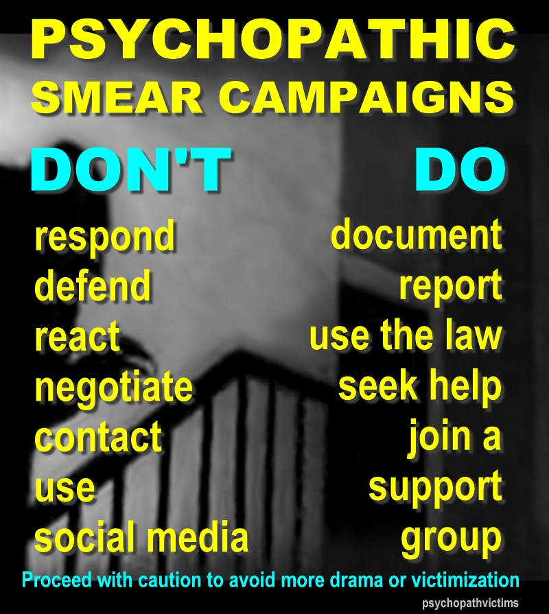 Image result for smear campaigns psychopath